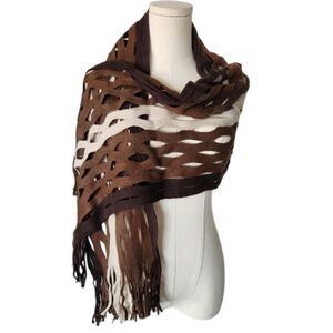 2/$15 - Brown scarf with cutout detail